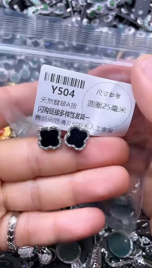 【闪购商品】翡翠颈饰未镶嵌Y504耳钉