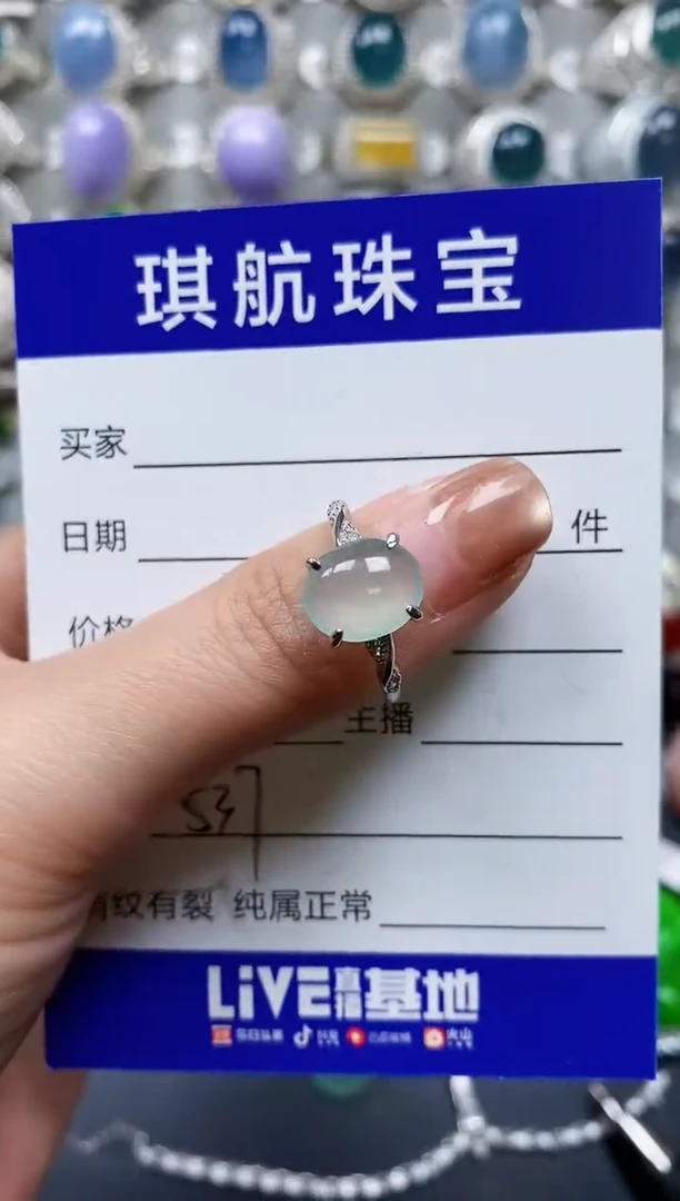 【闪购商品】翡翠戒指银S925镶嵌0537