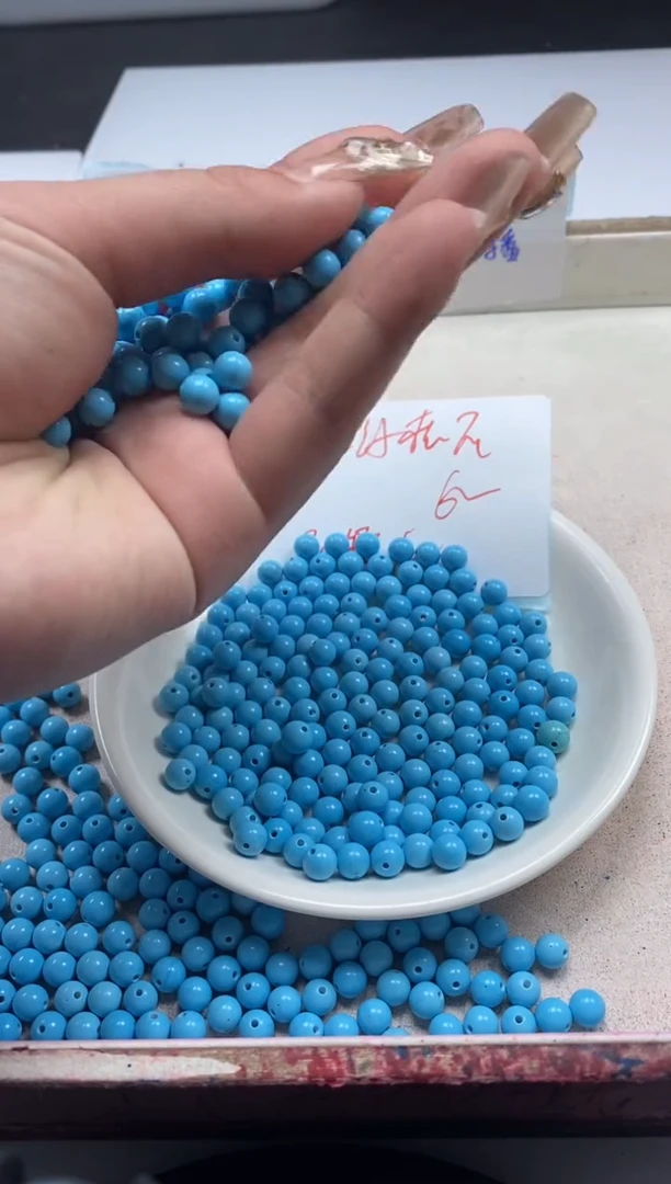 【闪购商品】玛瑙/玉髓颈饰未镶嵌w2032高瓷绿*松蓝松6mm*30颗