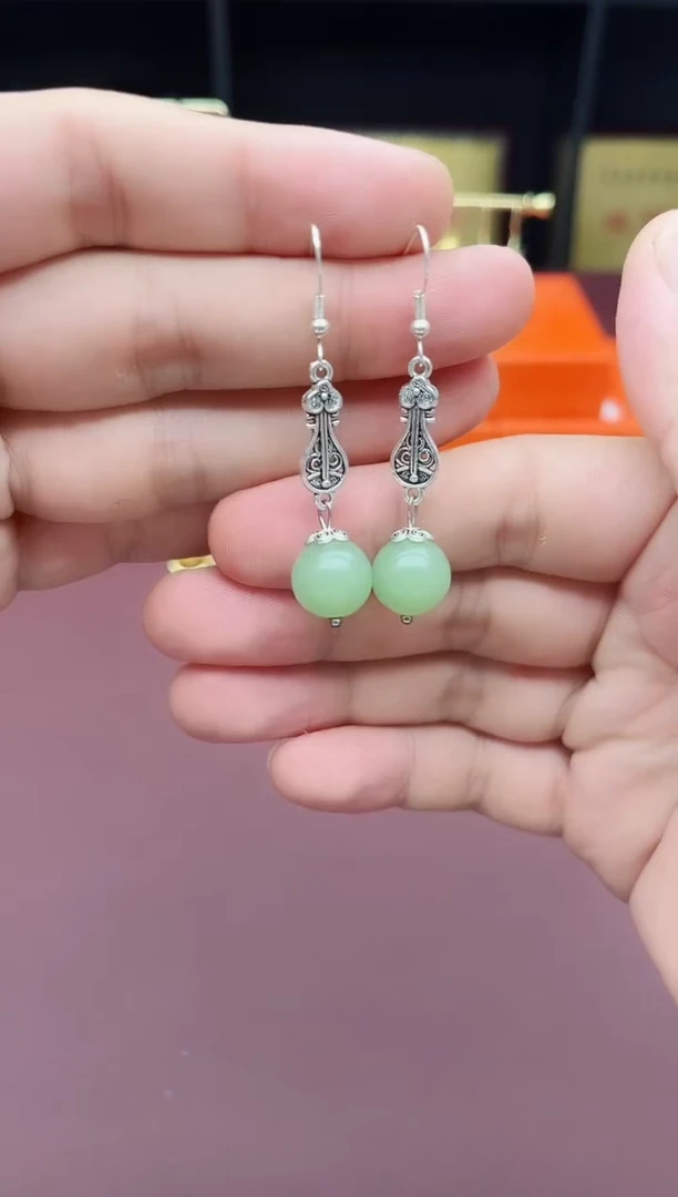 玛瑙/玉髓耳饰银S925镶嵌211000