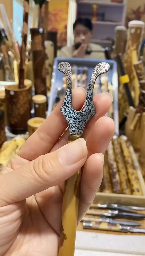 非***倍湘妃竹大马士革壶叉一个