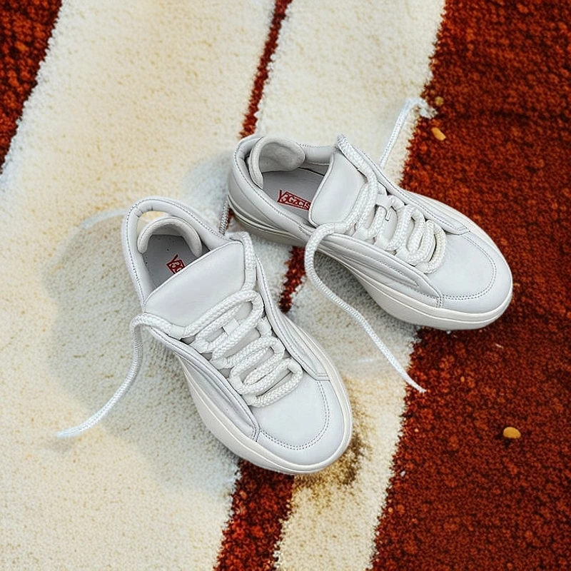 Y3GZCLSW秋季真皮老爹面包鞋男真皮百搭厚底增高休闲运动情侣板鞋