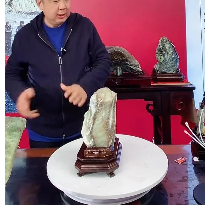 原石摆件带底座发一件编号958