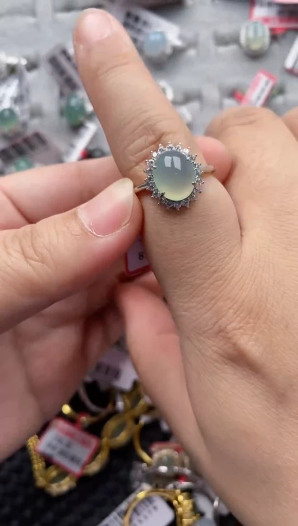 【闪购商品】翡翠戒指银S925镶嵌444444---8