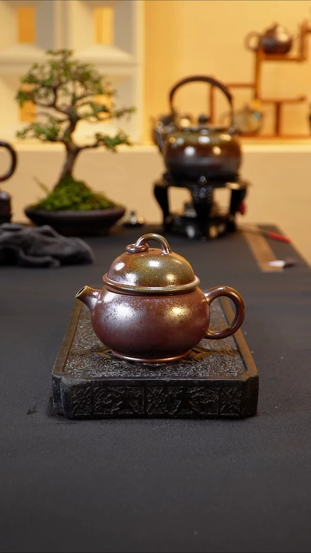 茶壶紫砂纯自然柴烧