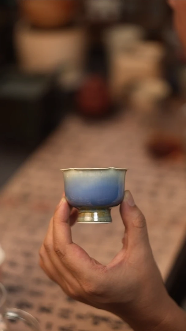 高足葵口窑变杯1111