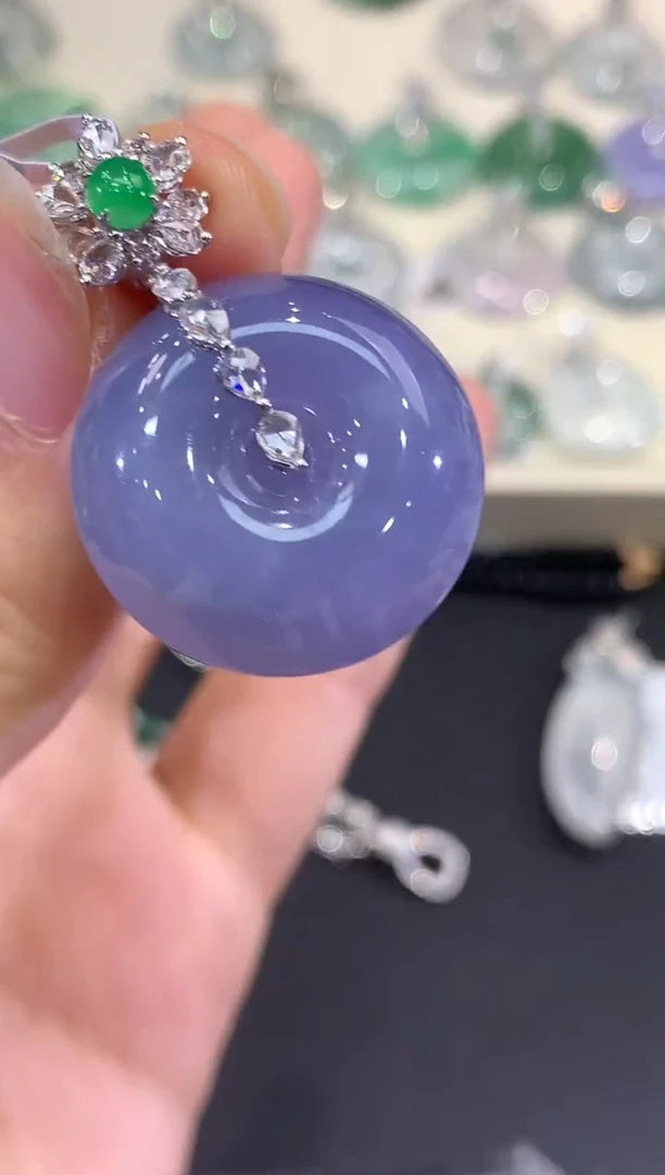 吊坠(不含链)未镶嵌翡翠B173 紫货有色差