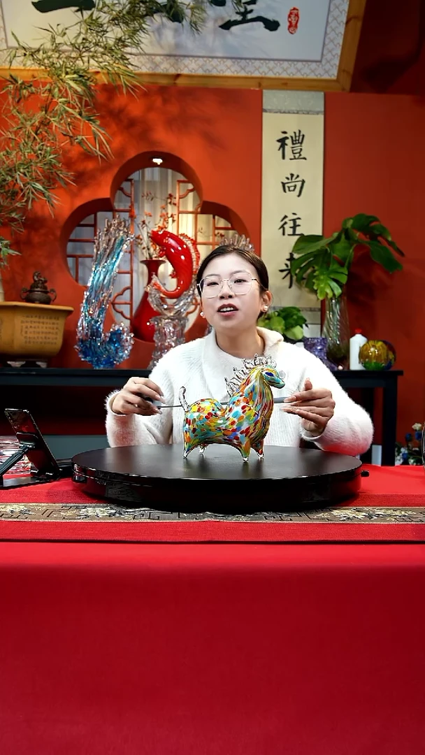 手工艺品琉璃唐马