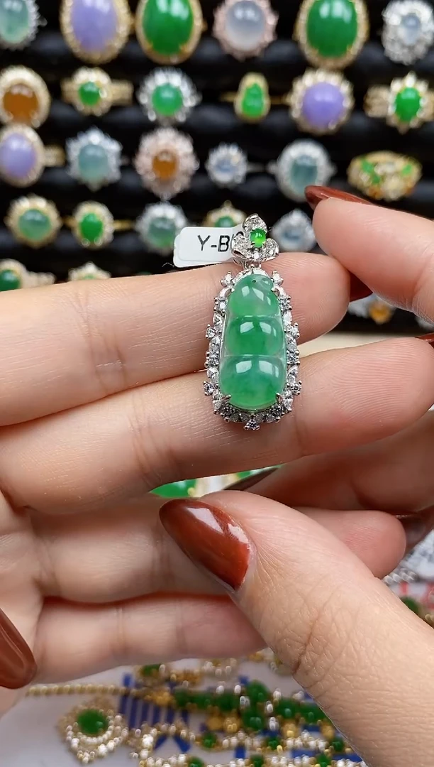 银S925镶嵌戒指翡翠3976