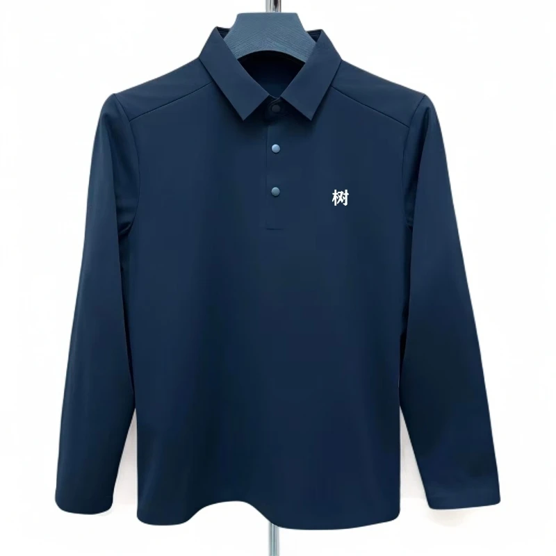 【小树】冬季加绒男士长袖运动户外休闲POLO衫商务男polo上衣