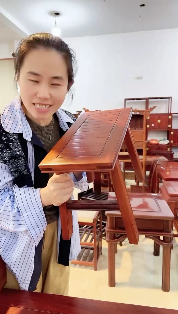 （福利品）国标红木缅甸花梨大果紫檀马扎凳