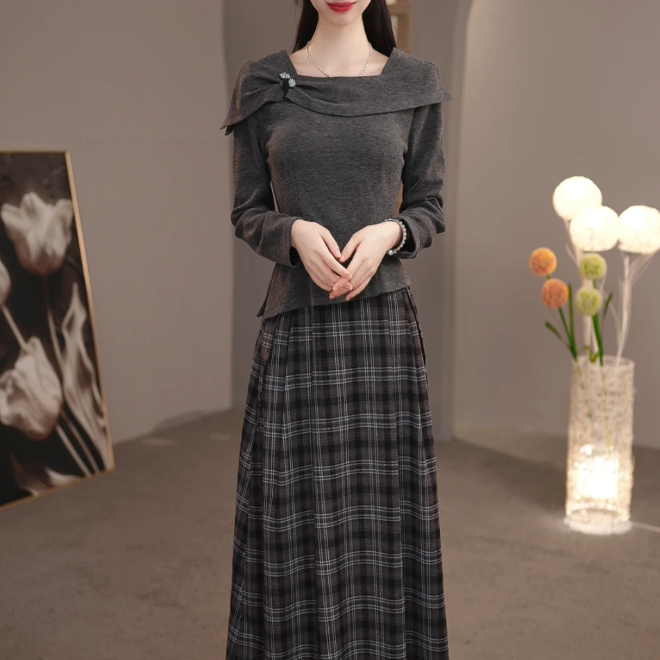 【套装定制】C570图片色两件套优雅时尚减龄收腰显瘦秋季新款