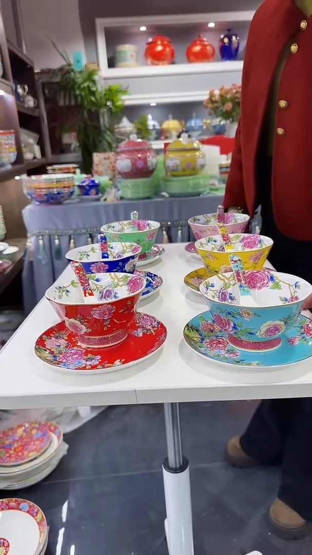 【闪购商品】瓷片三件套碟碗勺6套景德镇陶瓷