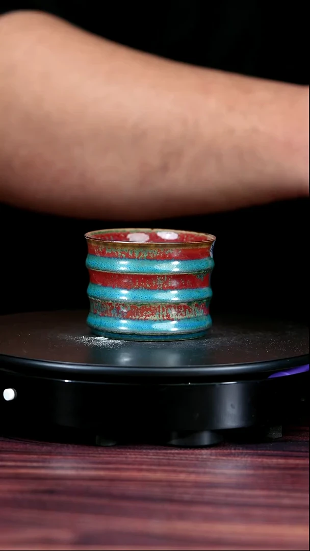 296#泥和堂一级品原矿钧瓷弦纹杯