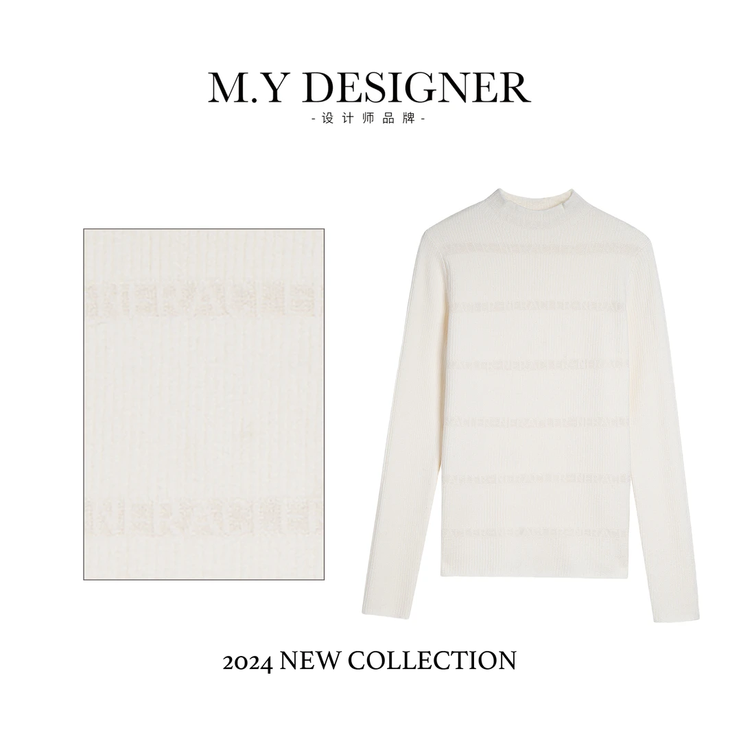 M.Y媛总 秋冬加绒加厚提花字母针织衫4393-22808