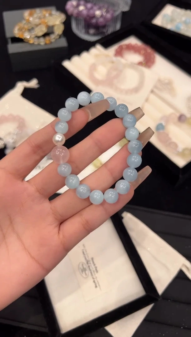 【闪购商品】水晶手链合金海蓝宝手链x857