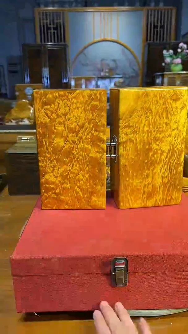 乌木类成套家具金丝楠首饰盒一对 s16