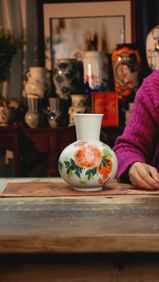 【闪购商品】瓷片景德镇纯手工釉下彩精品花瓶