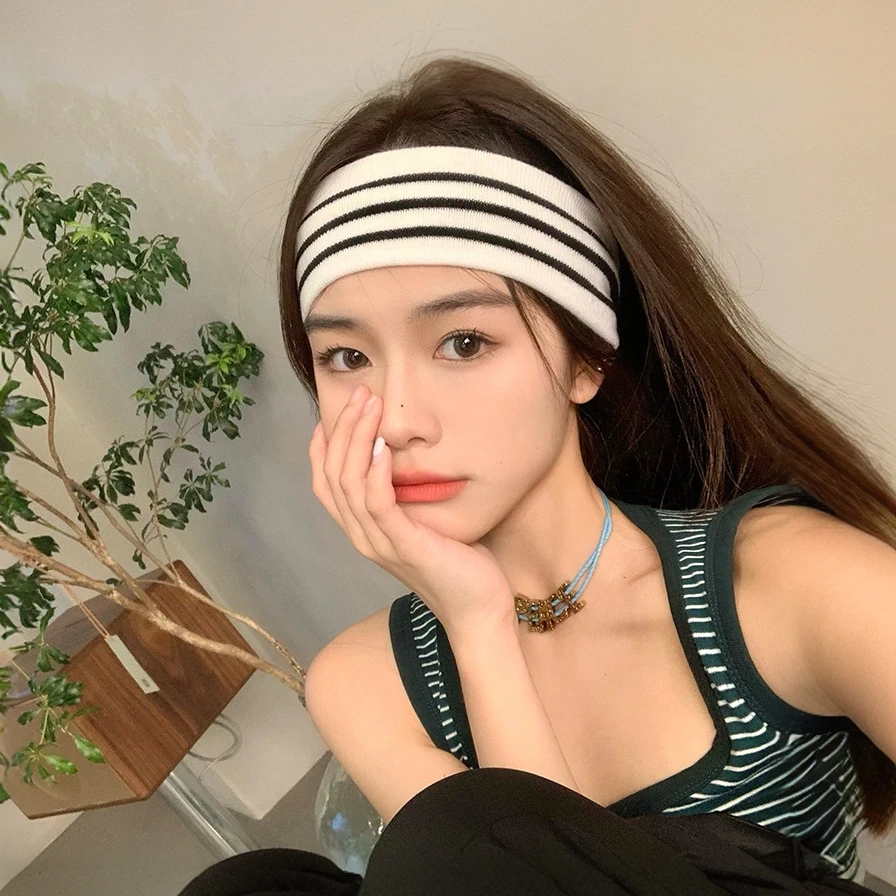 运动跑步发带女户外吸汗止汗束发带瑜伽健身导汗头带宽边洗脸头带