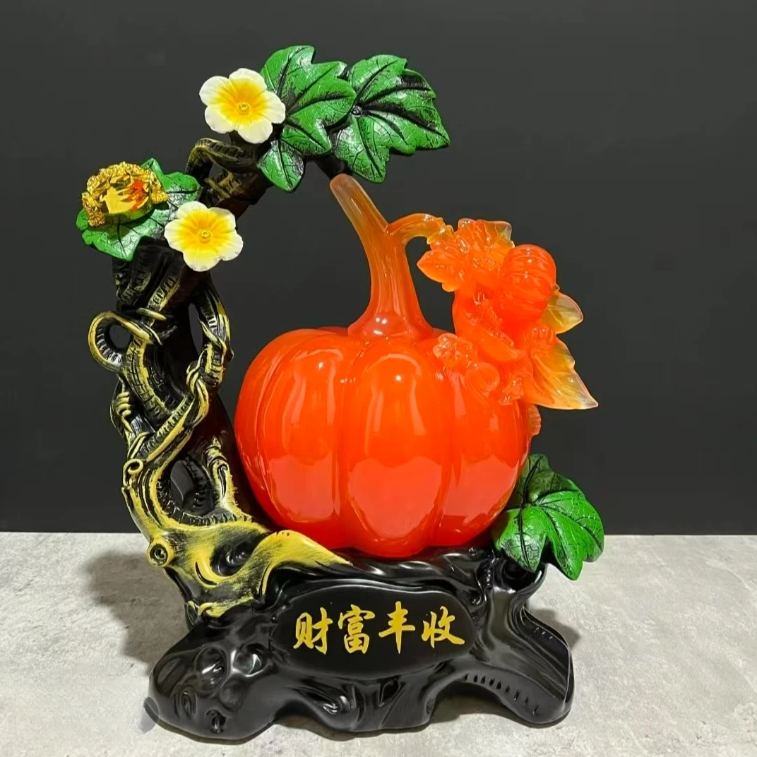 新中式红色丰收南瓜客厅玄关电视柜酒柜家居装饰品摆件工艺品摆设