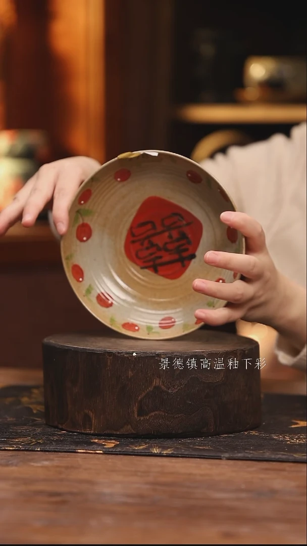 陶瓷景德镇高温釉下手绘陶瓷@L278@