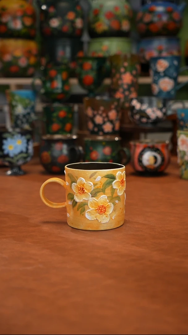 紫砂油画手绘釉下彩