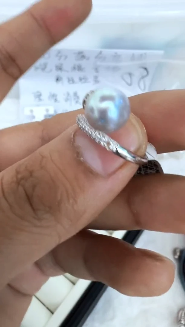 【闪购商品】海水珍珠戒指银S925镶嵌戒指