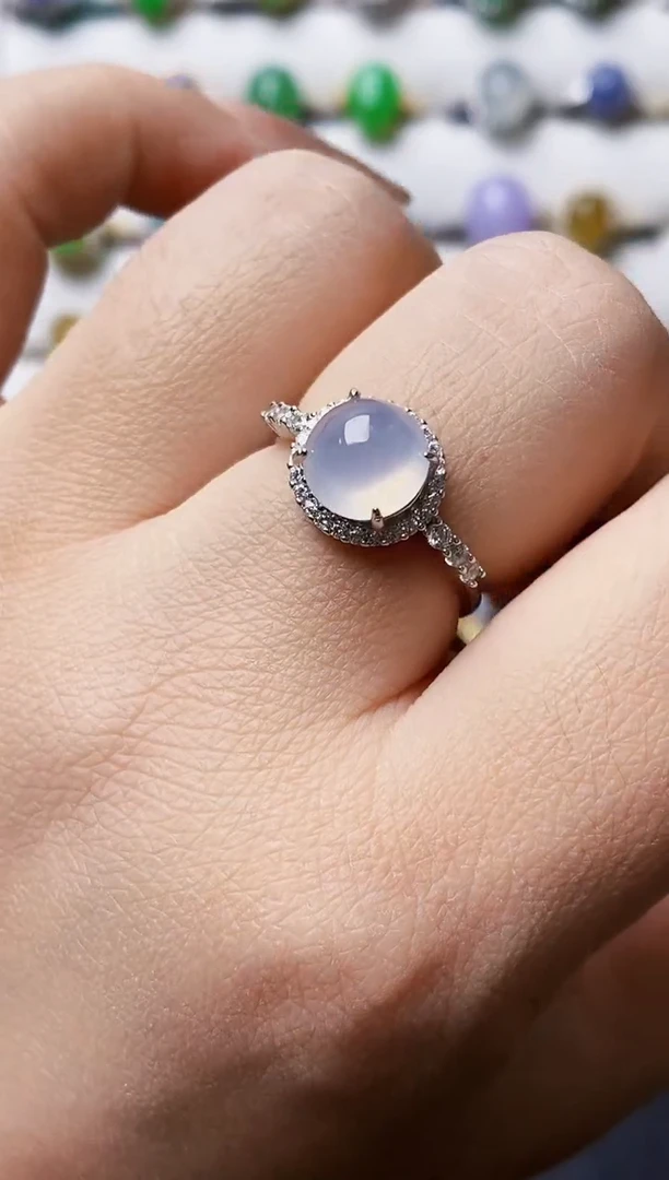 银S925镶嵌戒指翡翠3601