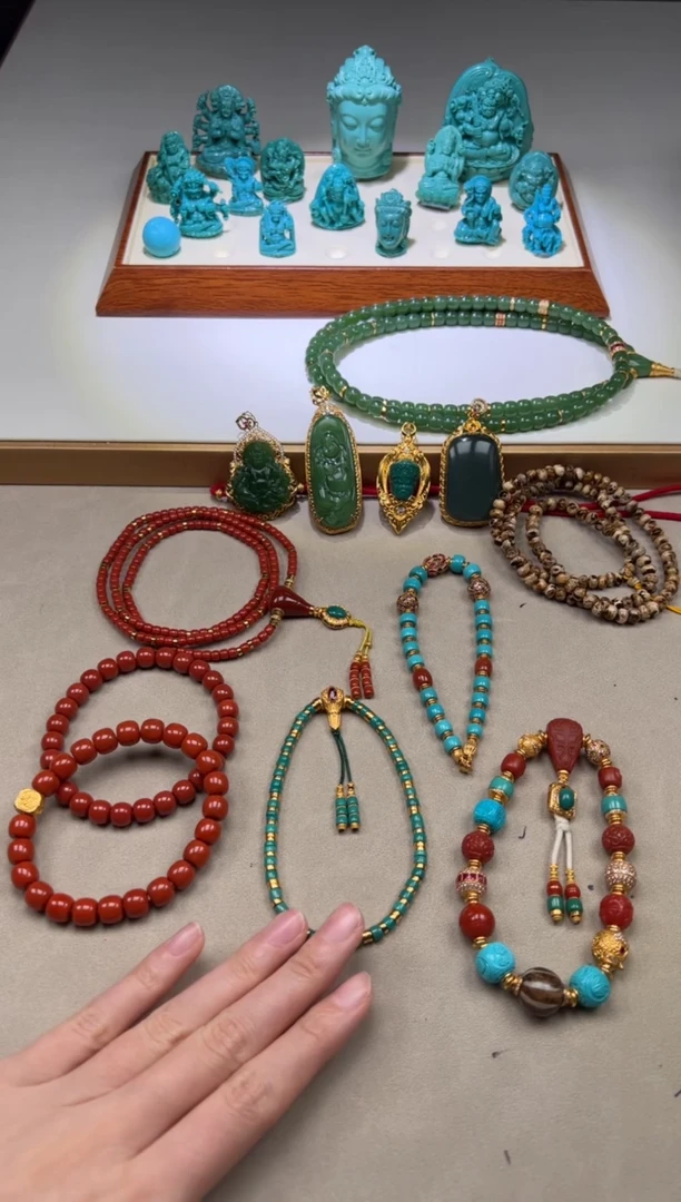 【闪购商品】绿松石手串手串18K金镶嵌手串手串