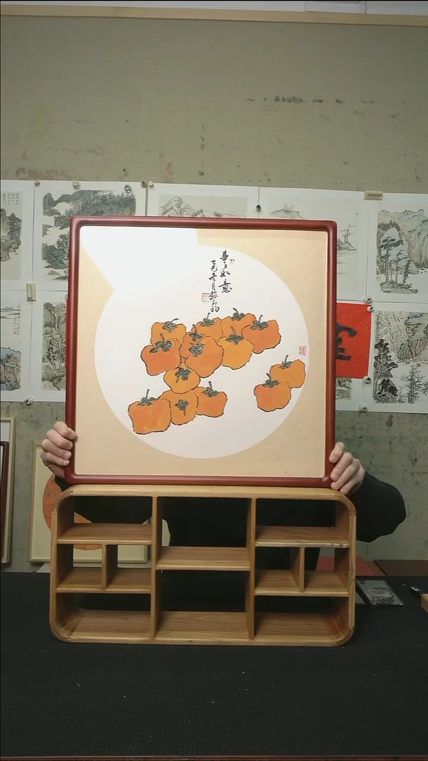 国画事事如意/带框/50*50cm