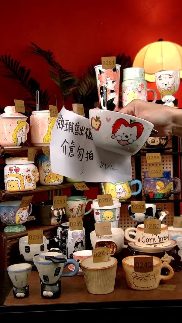 碗瓷DIY景德镇手工创意陶瓷卡通风苹果狗狗碗微瑕