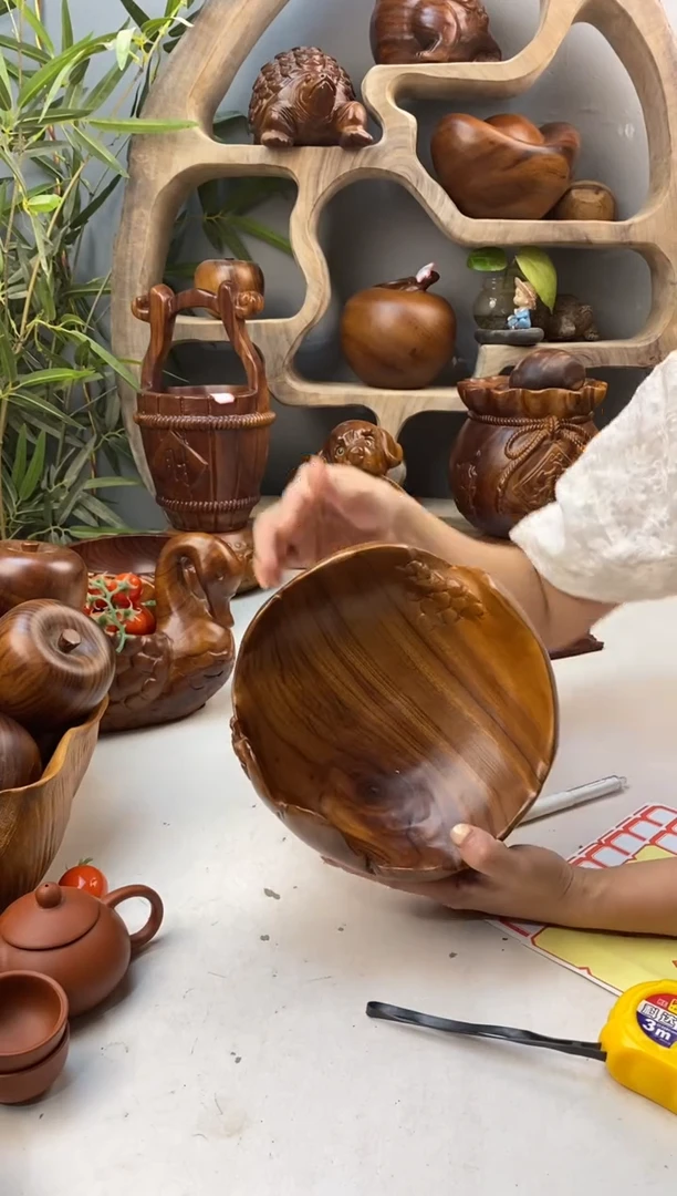 香樟木A34石榴果盆/尺寸