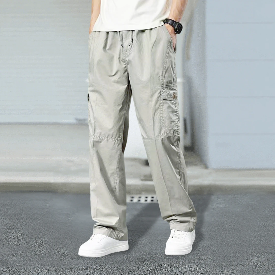 春夏男士美式工装潮裤宽松户外大码运动休闲长裤多口袋百搭款