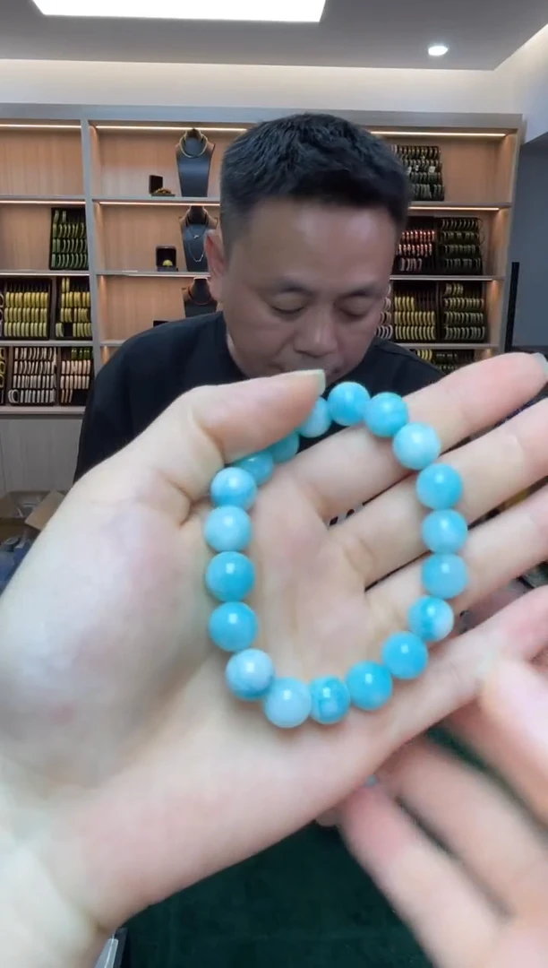 针钠钙石（海纹石）未镶嵌手串 多样性发一件