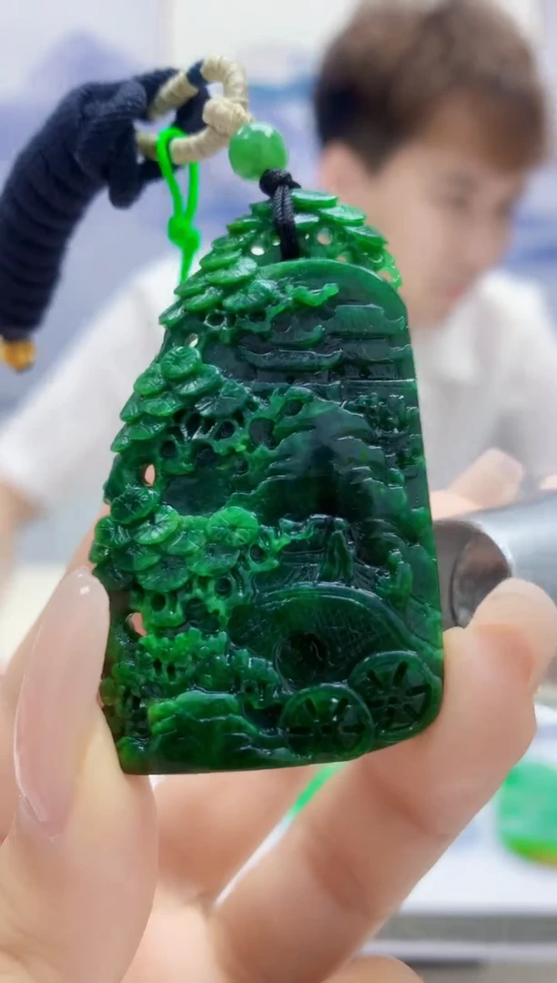 定制翡翠未镶嵌4868xx-毛货挂件46