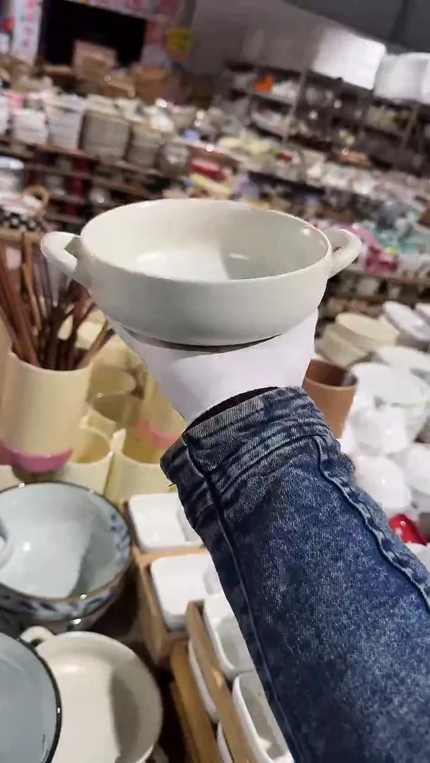 陶瓷胖胖双耳碗微瑕 凑满20元包邮