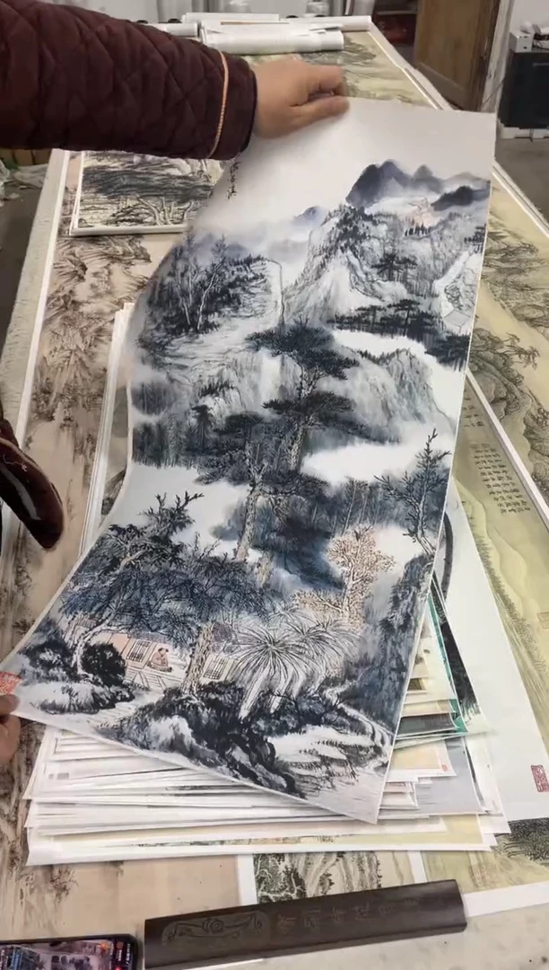 5 张大千山水 微喷复刻