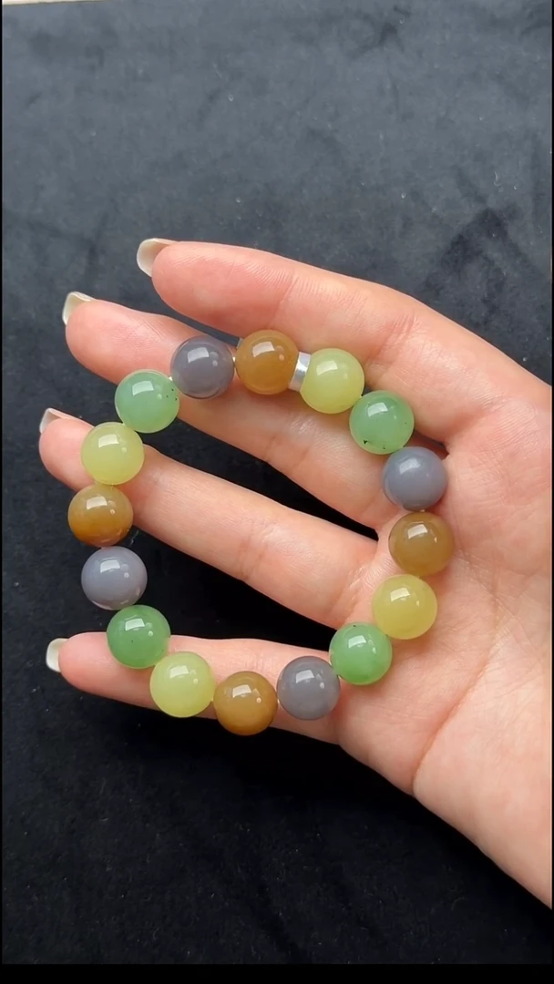 颈饰未镶嵌和田玉021-多宝手串-12*12mm,16颗-N1219-1230