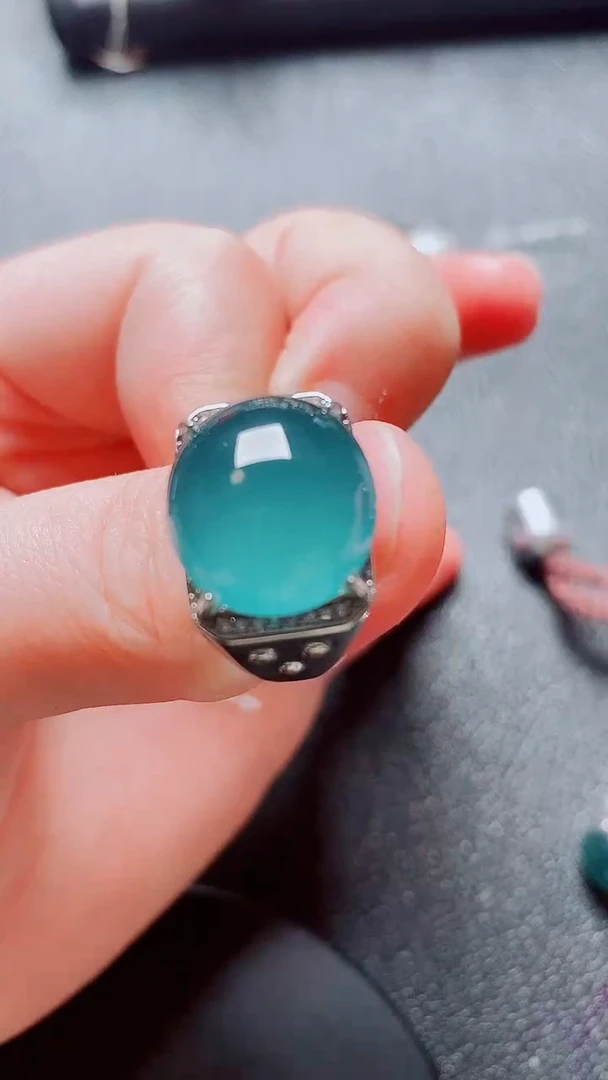 银S925镶嵌戒指翡翠111