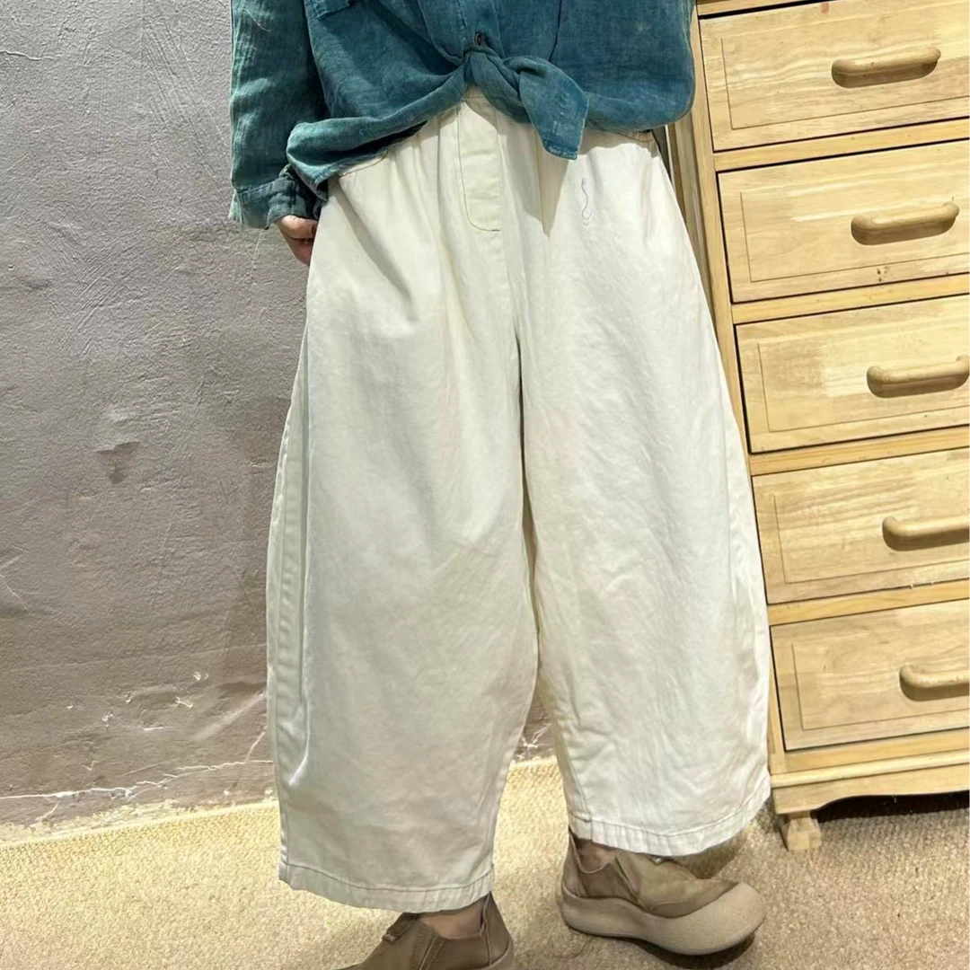 【半奏】春季新款 纯色净版休闲百搭裤腰围104臀围120裤长84