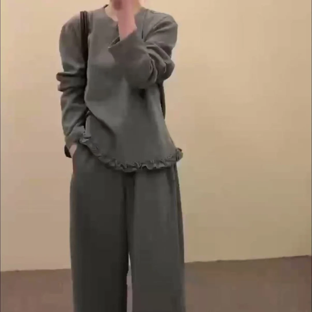 【 雨•美 推荐 】7293花边百搭春款套装
