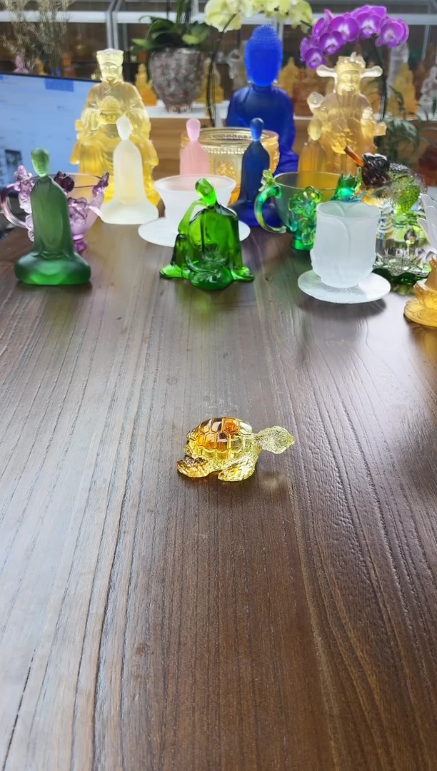手工艺品琉璃小海龟琥珀色