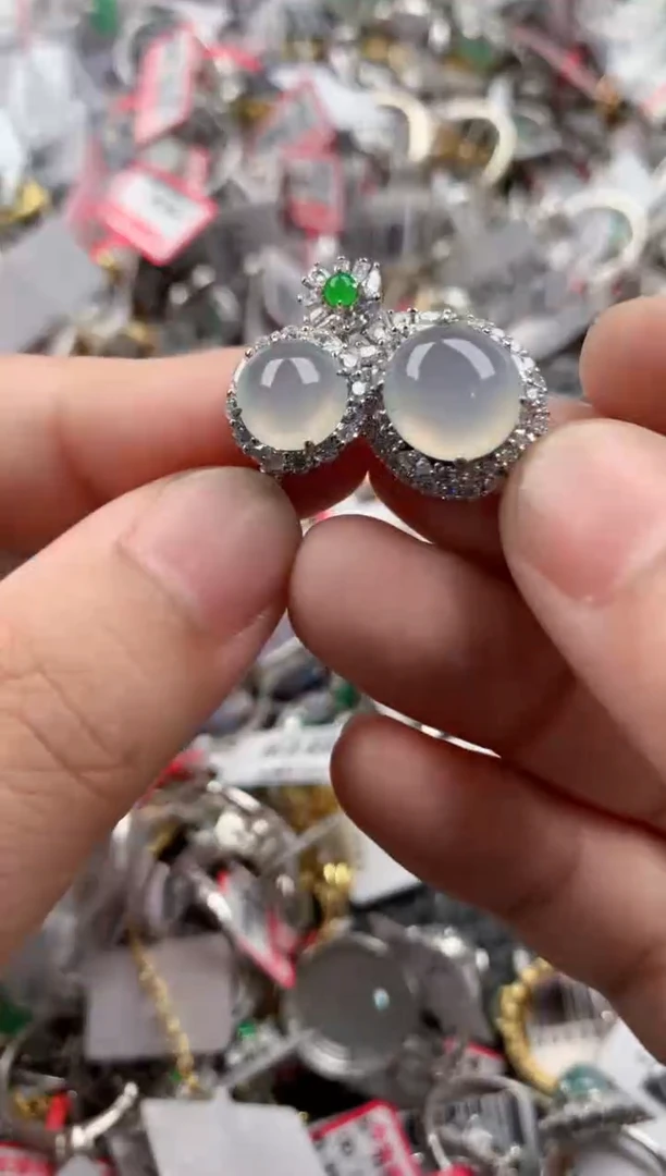 银S925镶嵌戒指翡翠111    91