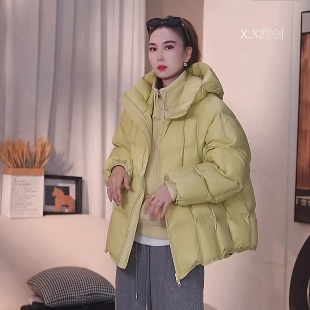 XX.YX（小温泉）加厚90-白鸭绒韩版宽松连帽羽绒服外套87620