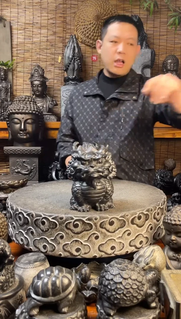 石材20Q版麒麟天然青石雕刻