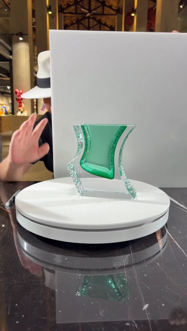 摆件CS0401031-1祖母绿肌理纹小花器