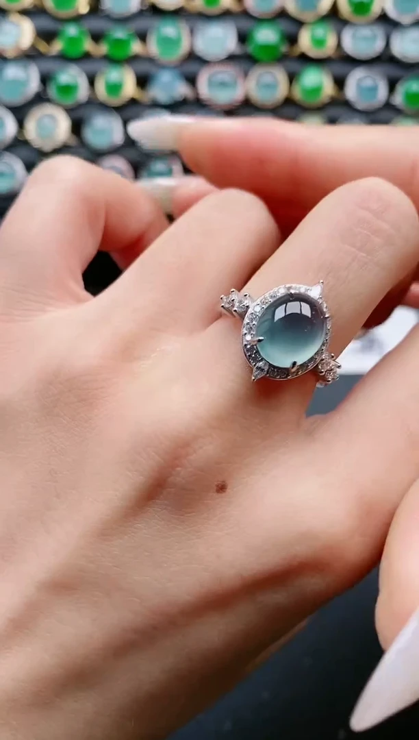 【闪购商品】翡翠戒指银S925镶嵌111111111