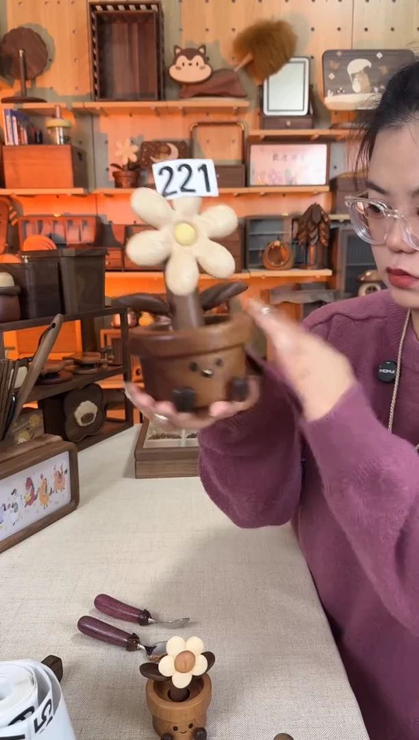 木221大号款特价实木有钱花摆件