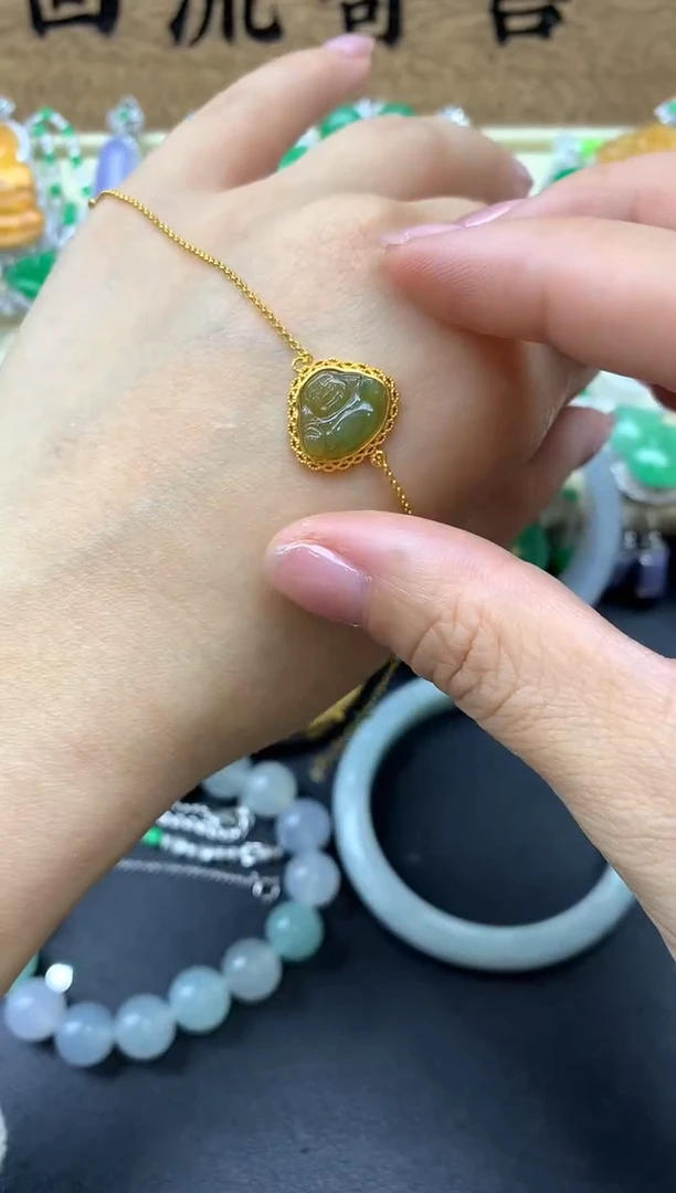 【闪购商品】翡翠手串18K金镶嵌283-中国好珍宝