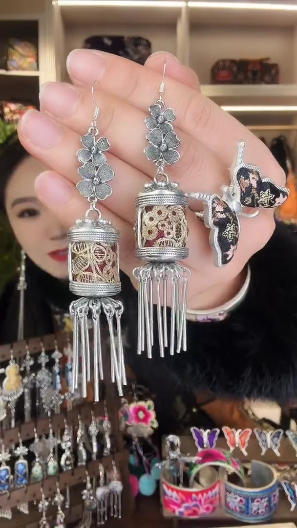 刺绣纯手工民族风耳环